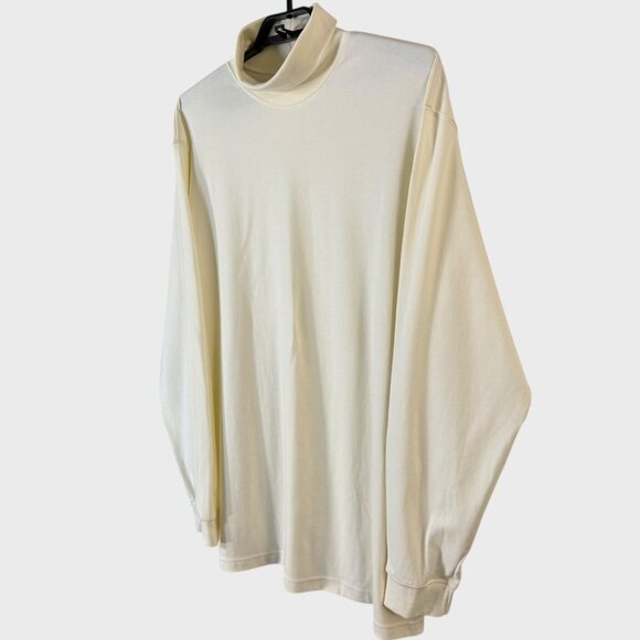 L.L. Bean Classic Lightweight Soft-Cotton Turtleneck Sweater Cream Men's Size XL - Picture 2 of 11